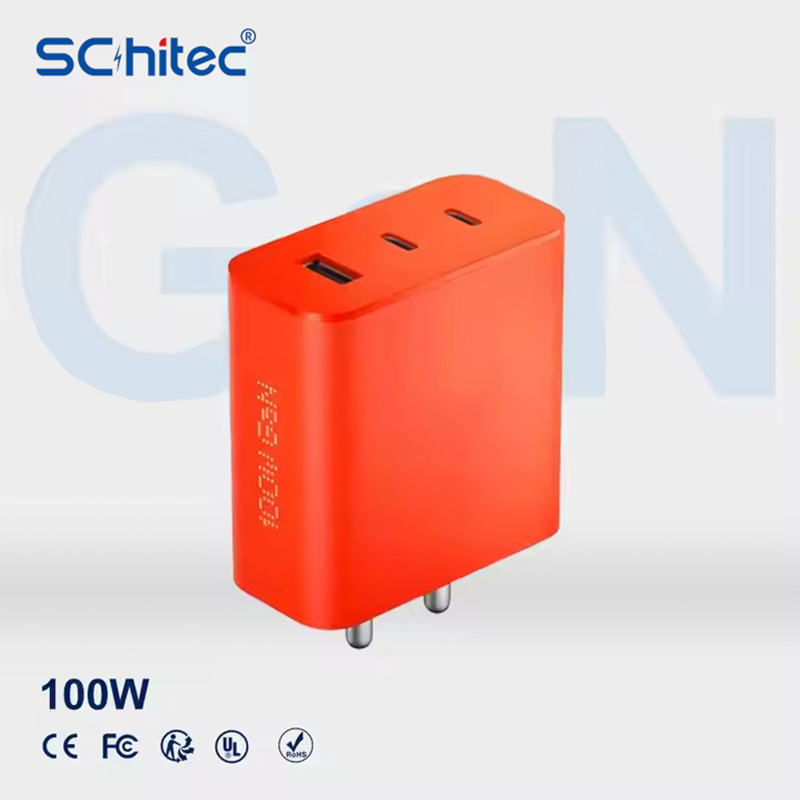 100W European Standard Three-Port Wall Charger