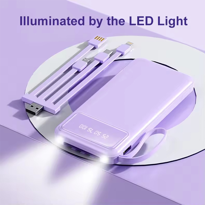 4 In 1 Power Bank With Cable