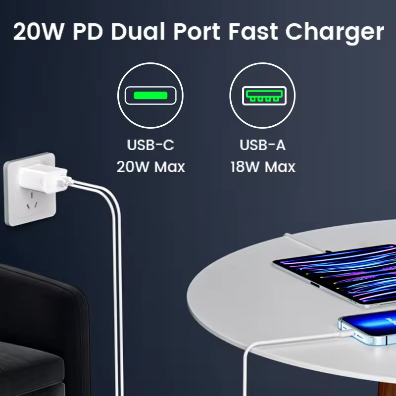 20W US Dual-Port Wall Charger