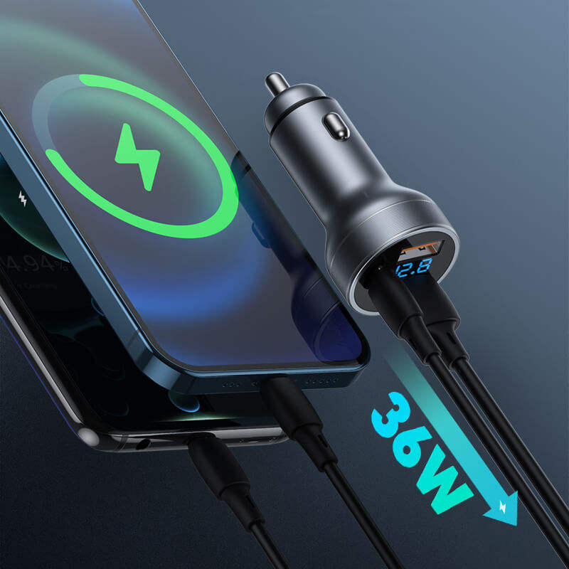 30W Aluminum Alloy Car Charger