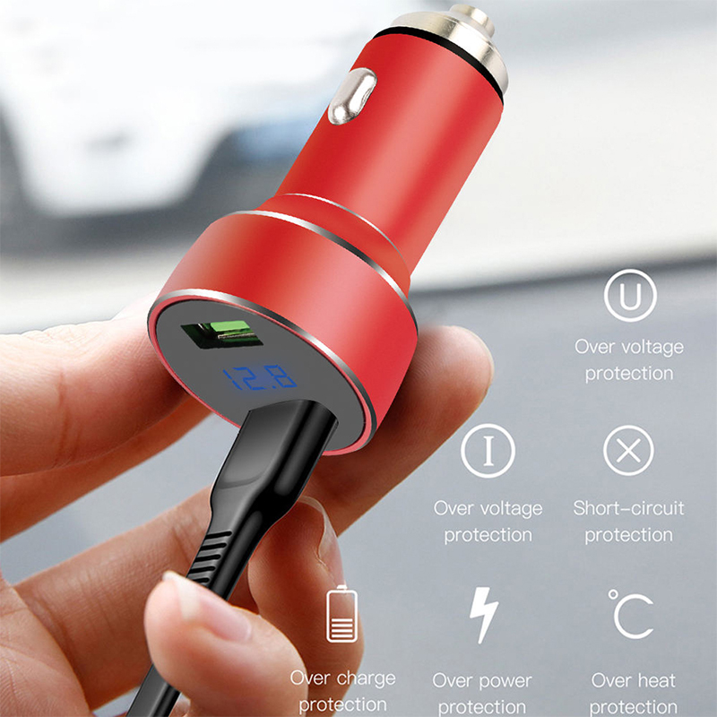LED Fast Charging Dual USB 12v 4.8A Car Adapter