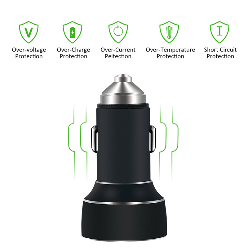 LED Fast Charging Dual USB 12v 4.8A Car Adapter