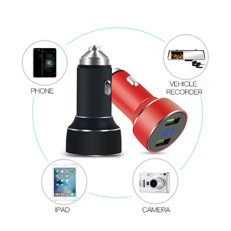 LED Fast Charging Dual USB 12v 4.8A Car Adapter
