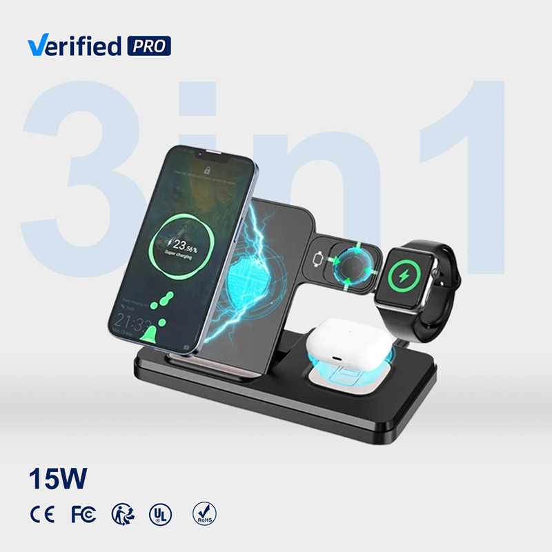 15W 3-in-1 Wireless Charger Stand
