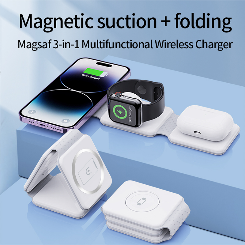 3 in 1 Foldable Travel Wireless Charger Stand