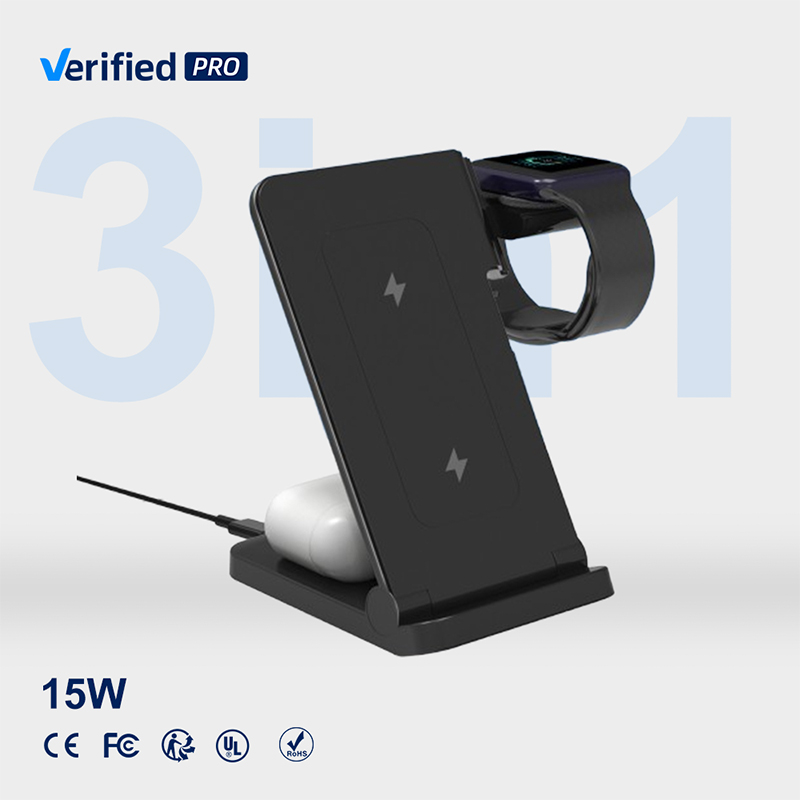15W 3-in-1 Smart Wireless Charger Stand