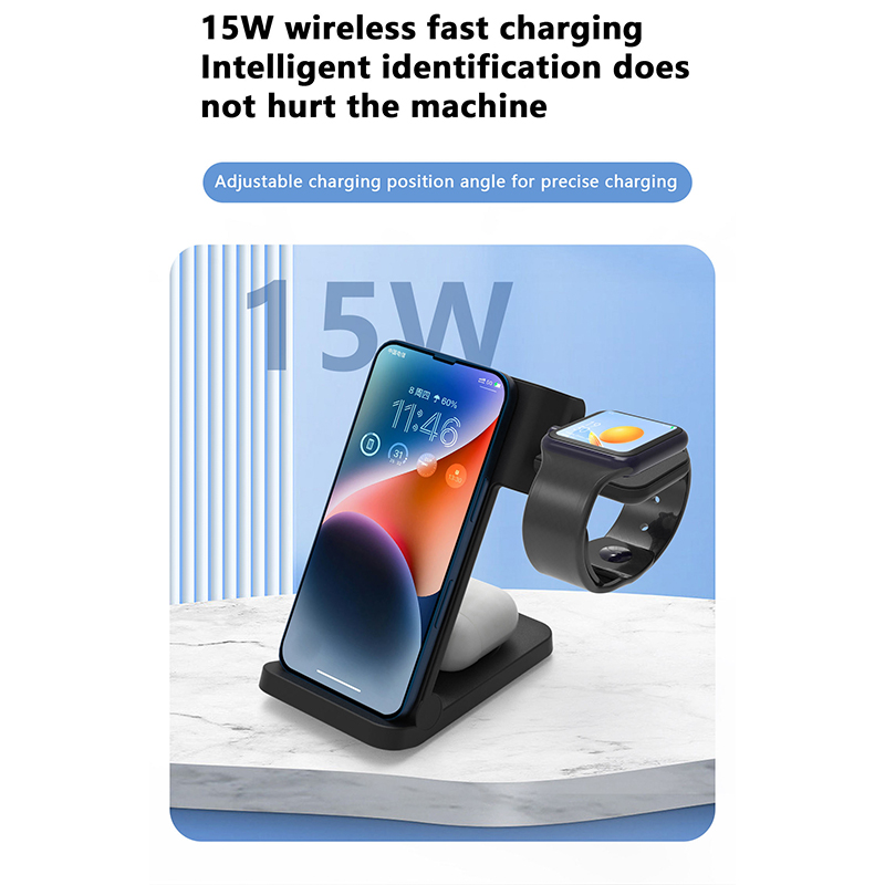 15W 3-in-1 Smart Wireless Charger Stand