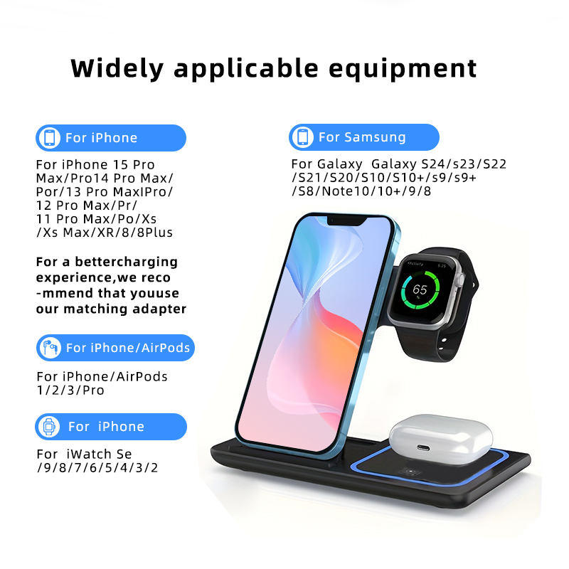 15W Fast Wireless Charger 3 in 1