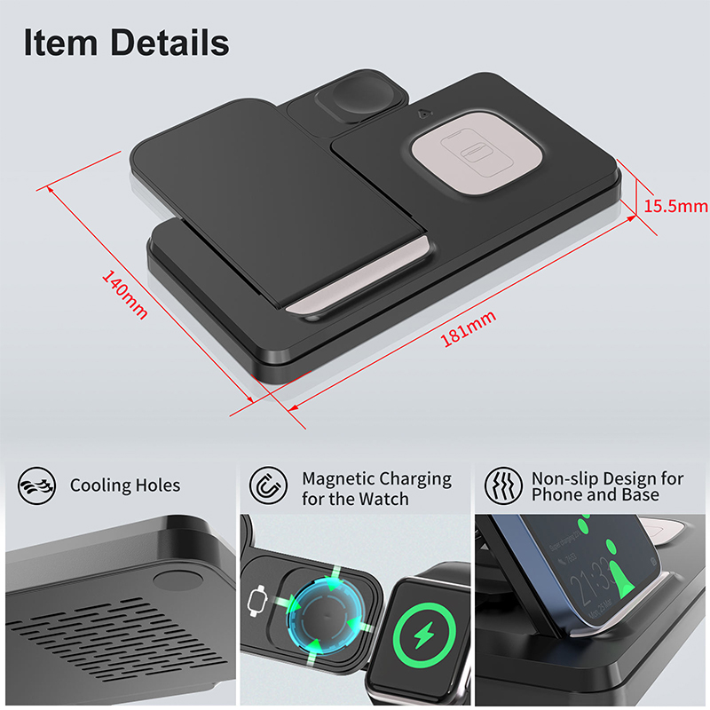 15W 3-in-1 Wireless Charger Stand