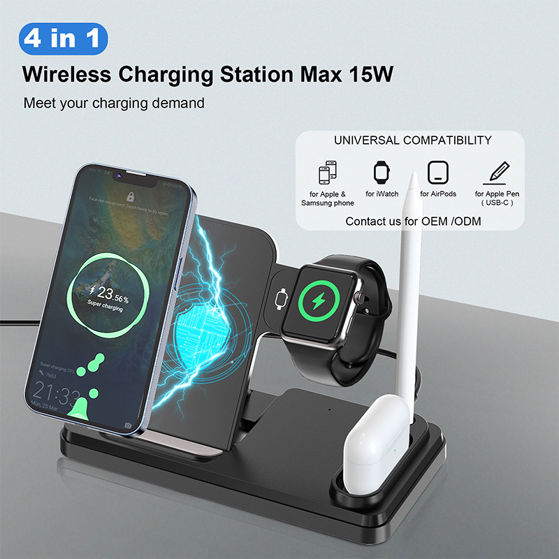 4 in 1 Smart Foldable Wireless Charger